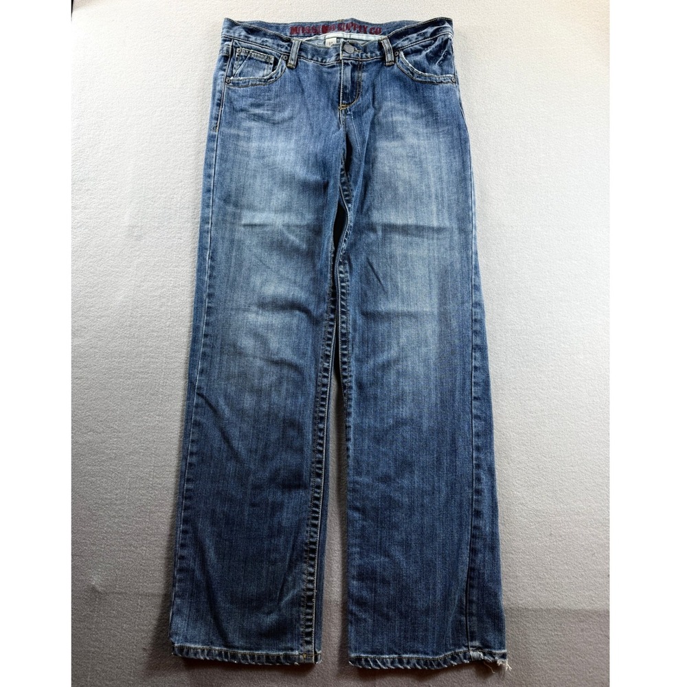 Mossimo Supply Co Jeans Women 9 Blue Boyfriend Straight Leg Long Flap Pocket